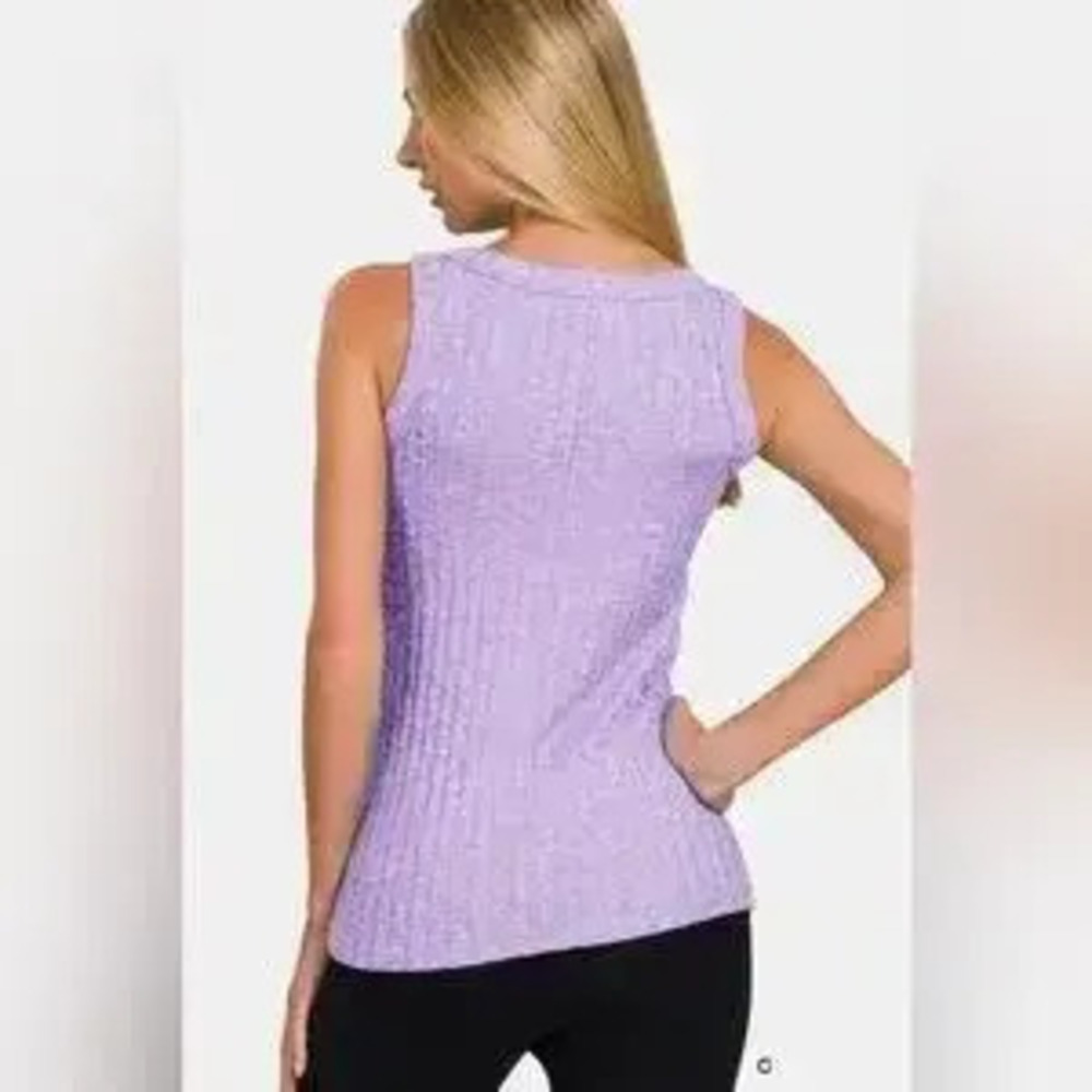 Zenana Ribbed Round Neck Tank - Picture 3 of 3